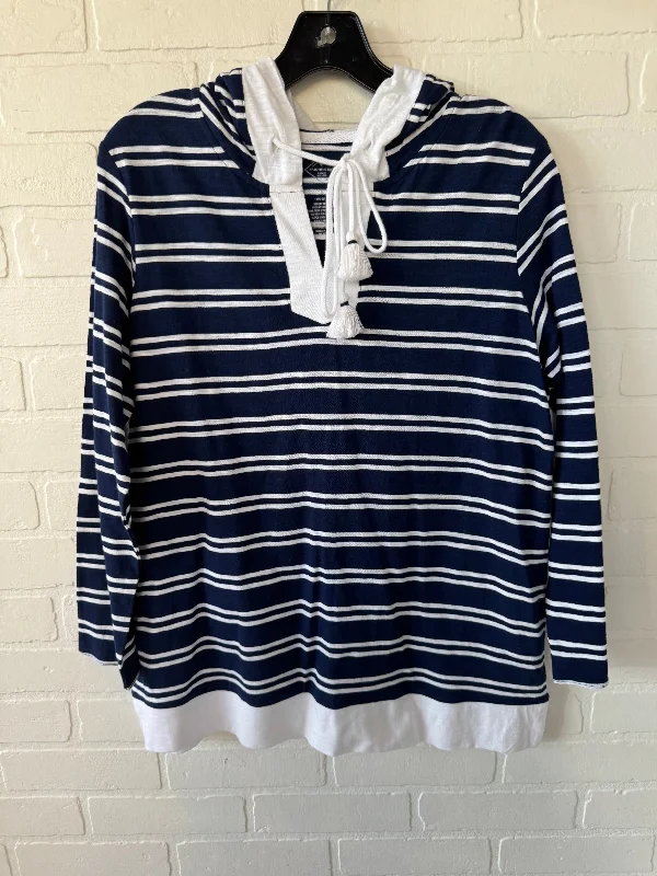 Top Long Sleeve By St Johns Bay In Blue & White, Size: S