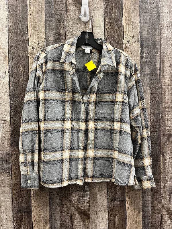 Top Long Sleeve By Old Navy In Plaid Pattern, Size: S