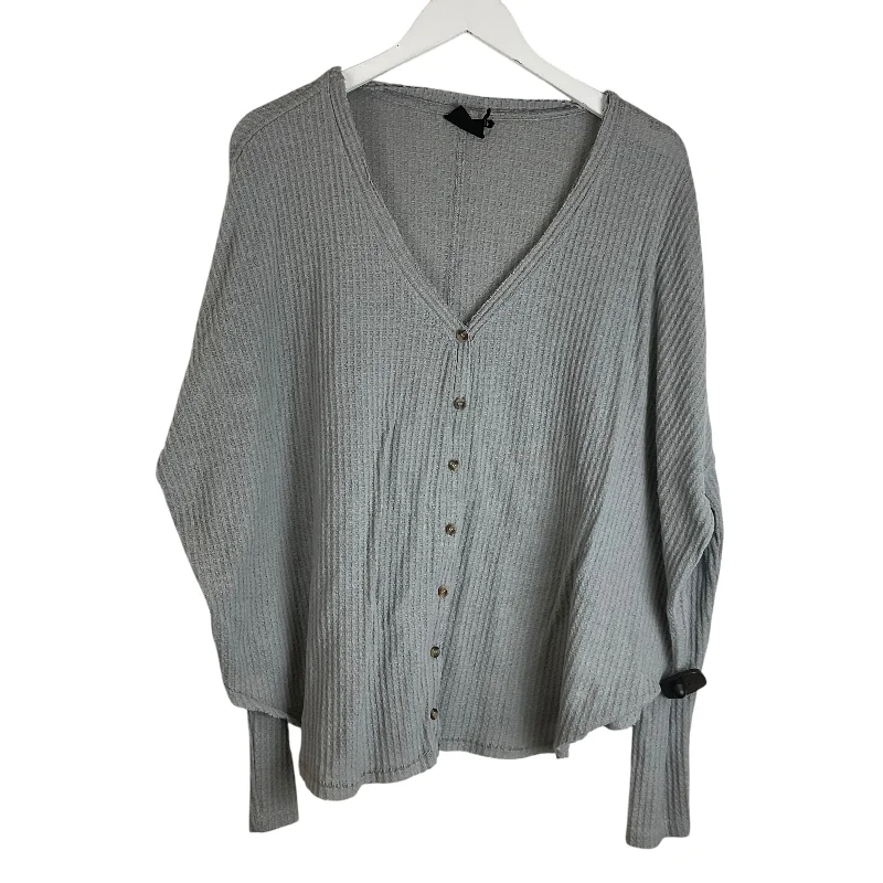 Top Long Sleeve Basic By Clothes Mentor In Grey, Size: L