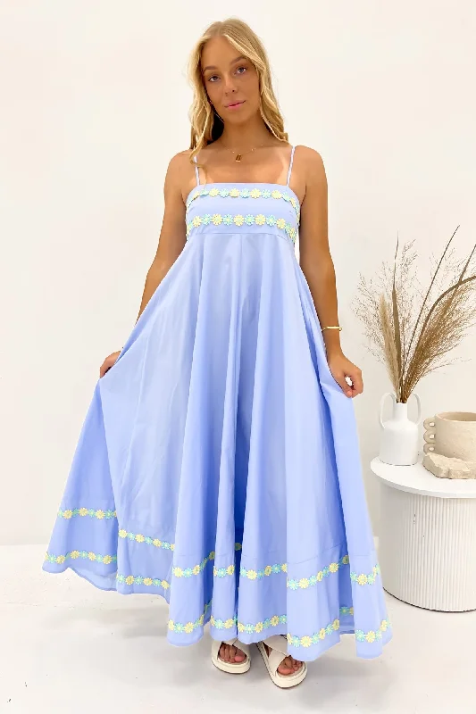 Gemma Maxi Dress Blue Flowers