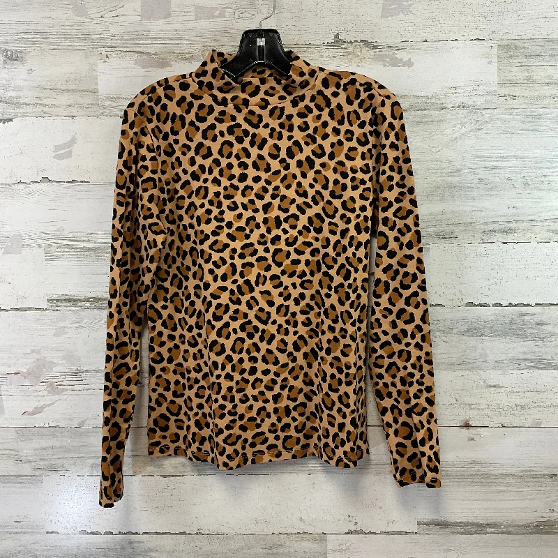 Top Long Sleeve By Ann Taylor In Animal Print, Size: L