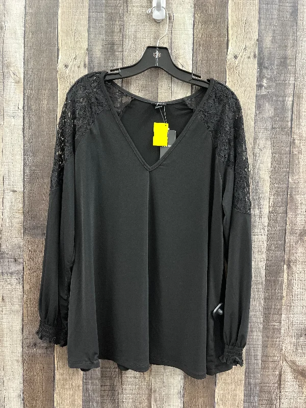 Top Long Sleeve By Torrid In Black, Size: L