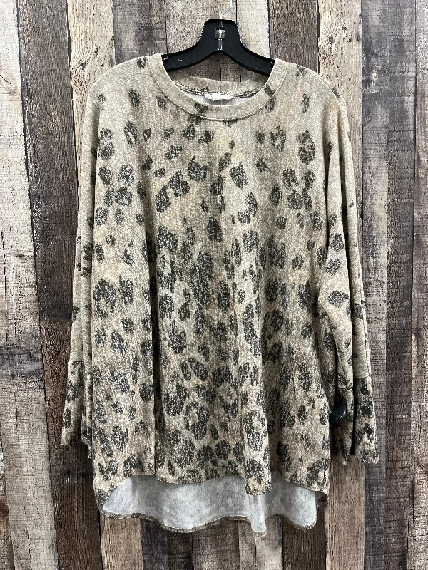 Top Long Sleeve By West Bound In Animal Print, Size: 1x