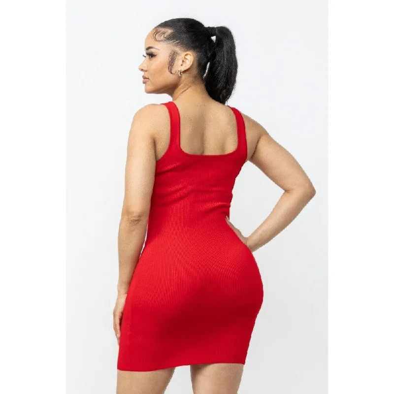 Sleeveless Red Mini Dress