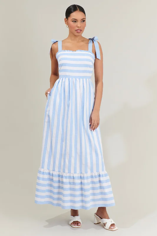 Gracie Sky Striped Maxi Dress