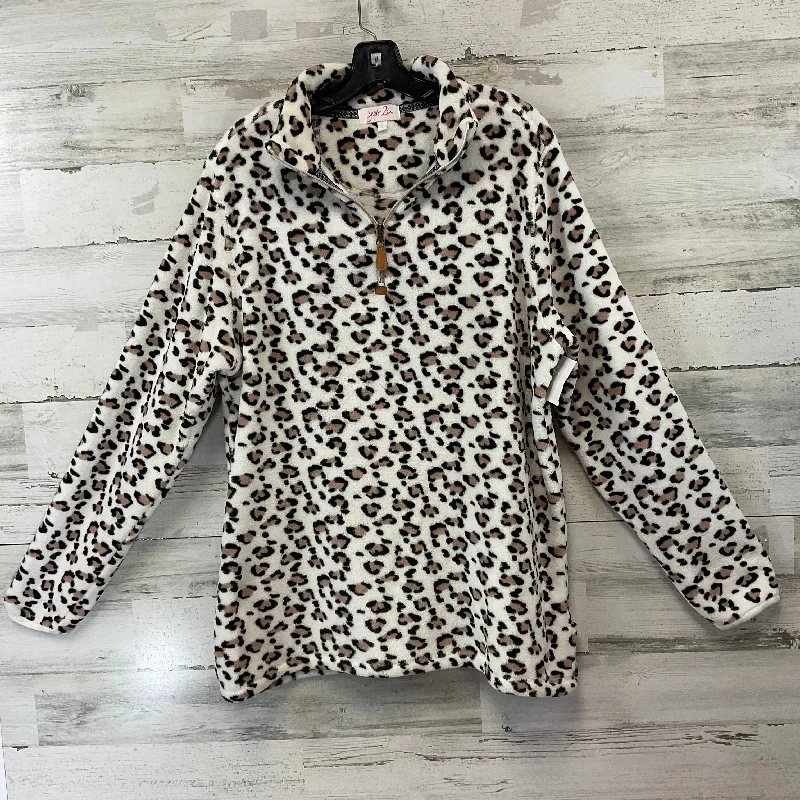 Top Long Sleeve By JESS LEA In Animal Print, Size: L