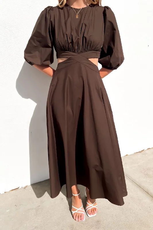 Ava Maxi Dress Chocolate