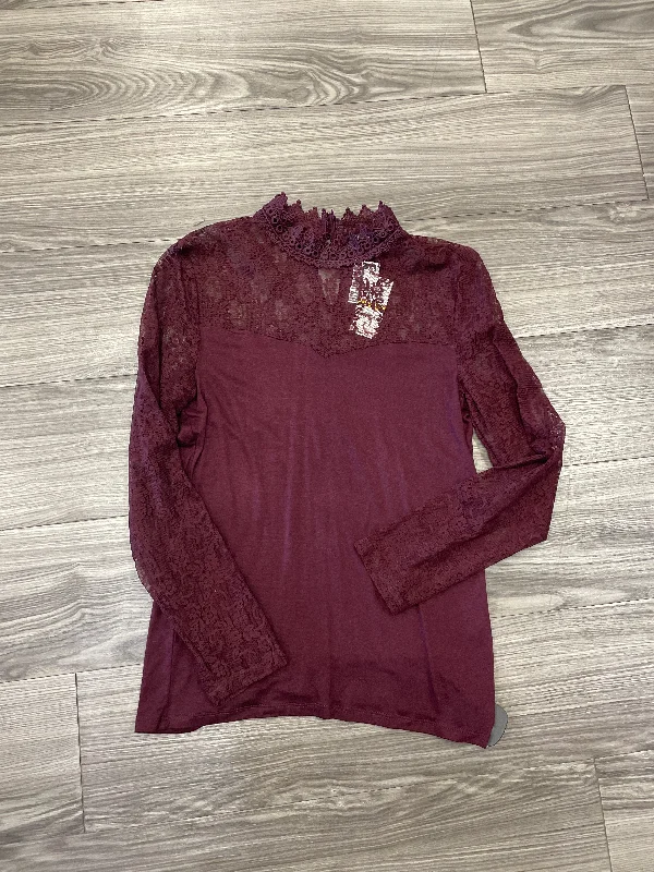 Top Long Sleeve By Inc In Purple, Size: M