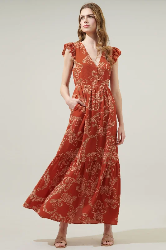 Ginger Paisley Evianna Button Down Maxi Dress