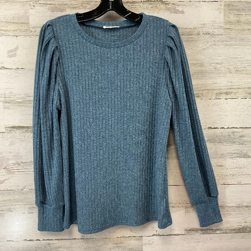 Top Long Sleeve Basic By HOTOUCH In Blue, Size: L