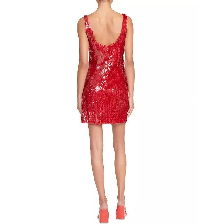 STAUD Women's Eclipse Sequined Mini Dress, Poinsettia