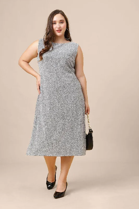 Plus Size Party Wear Shimmer Long Dress for Women