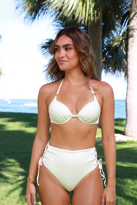 Precious Halter Underwire Bikini Top - Pearl Shimmer