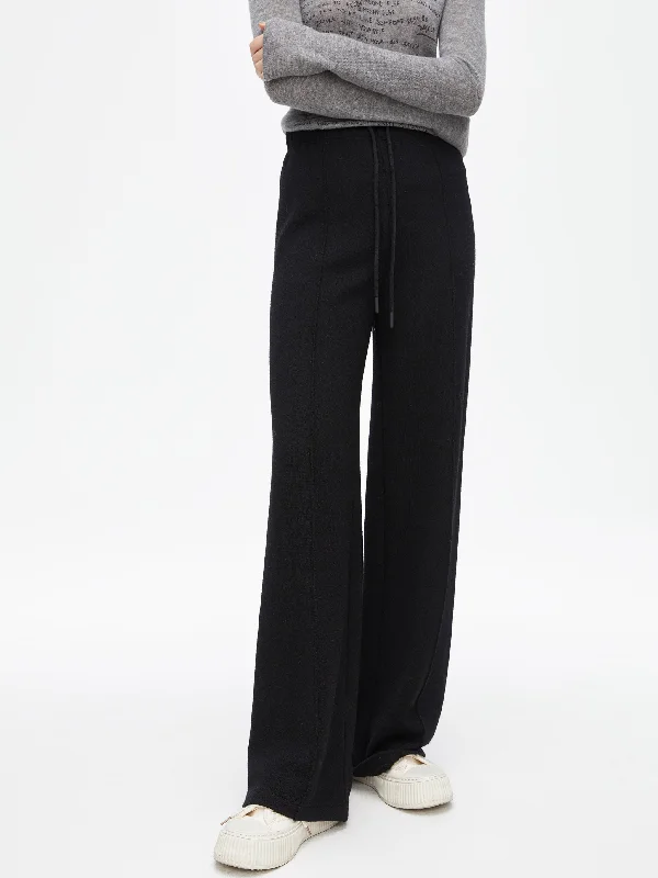 Wool Straight Leg Pants