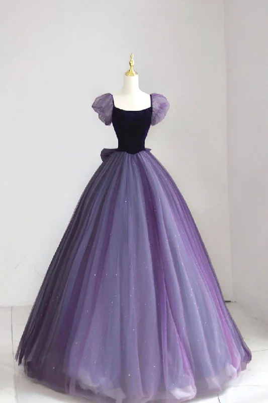 Elegant Purple A-Line Long Formal Party Dress Evening Gown MD7784