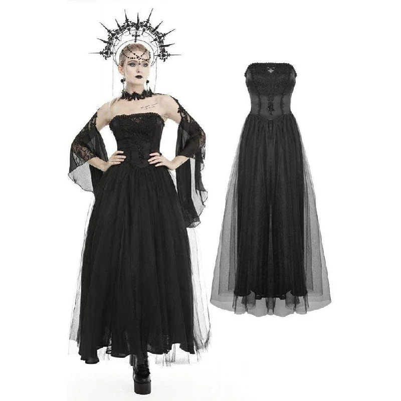 Women's Gothic Off-shoulder Mesh Wedding Dress