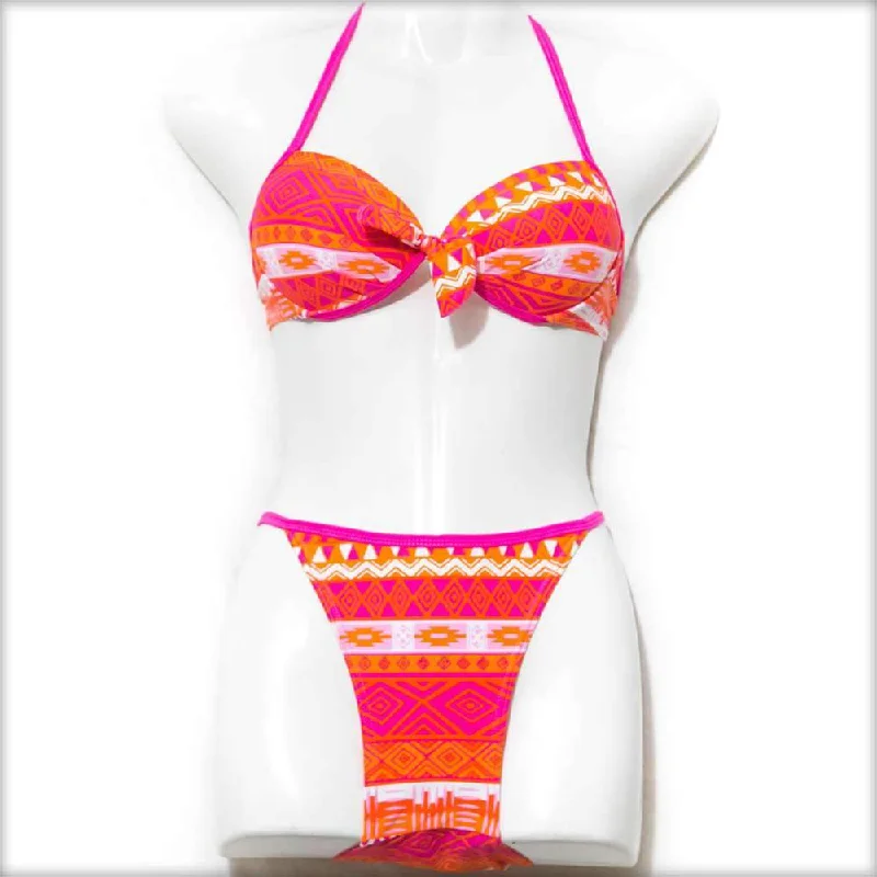 Orange Abstract Bikini Set