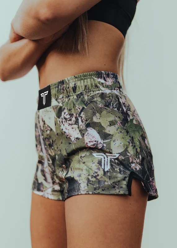 Hunter Camo Women’s Fight Shorts (3” Inseam)