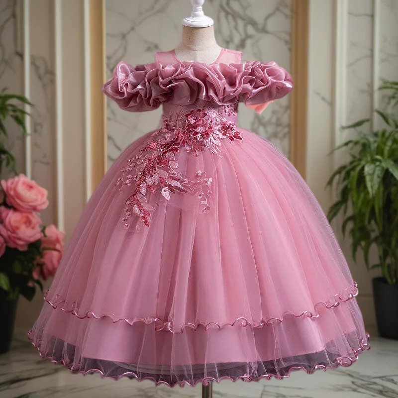 Children's Birthday Princess Dress Girl Wedding Elegant Dress