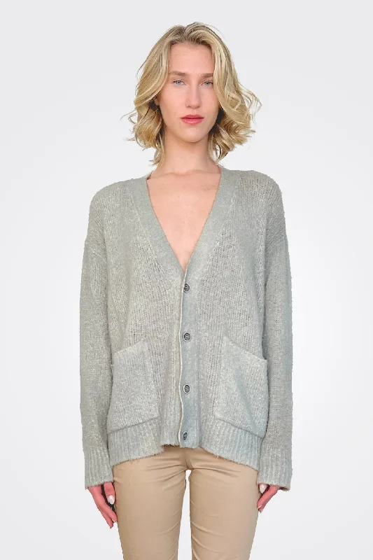 Cotton V Neck Cardigan - Ghiaccho