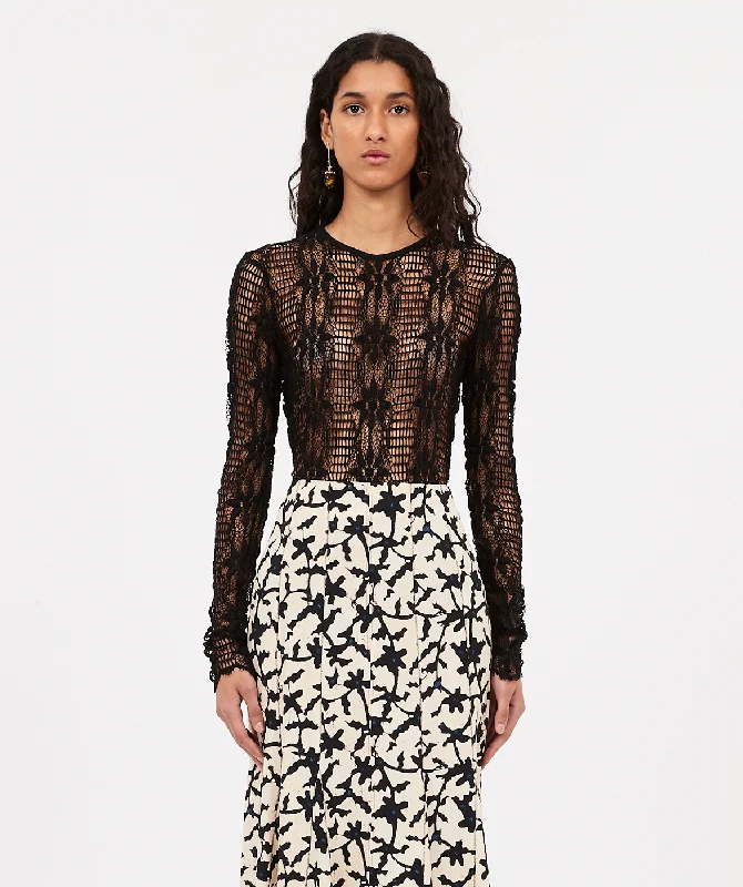 Cyrus Lace Top - Noir