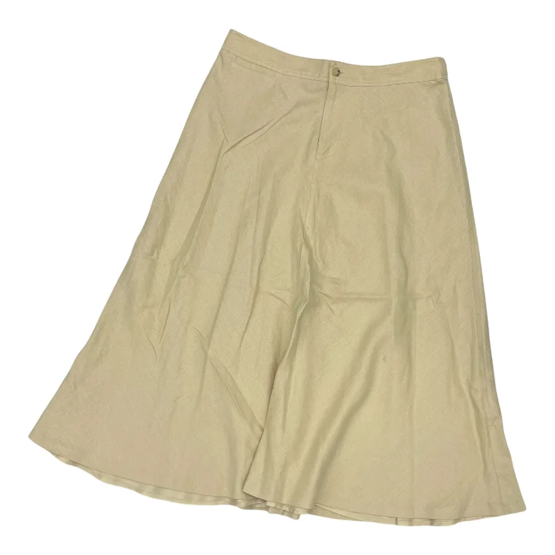 Skirt Midi By Lauren By Ralph Lauren In Tan, Size:10