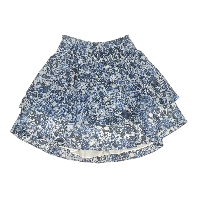 Skirt Mini & Short By Express In Blue & White, Size:S