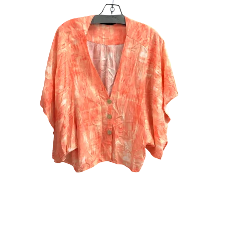 Top Short Sleeve By Cmc In Orange, Size: L