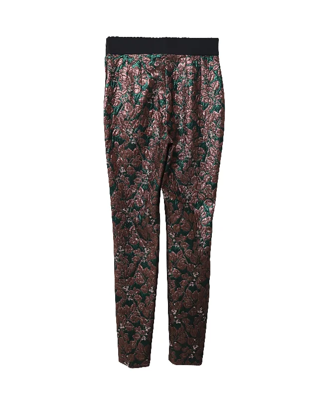 Dolce & Gabbana Iridescent Brocade Cigarette Pants in Multicolor Polyester