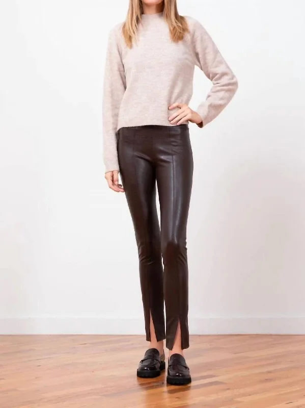 Max Pleather Pant In Brown