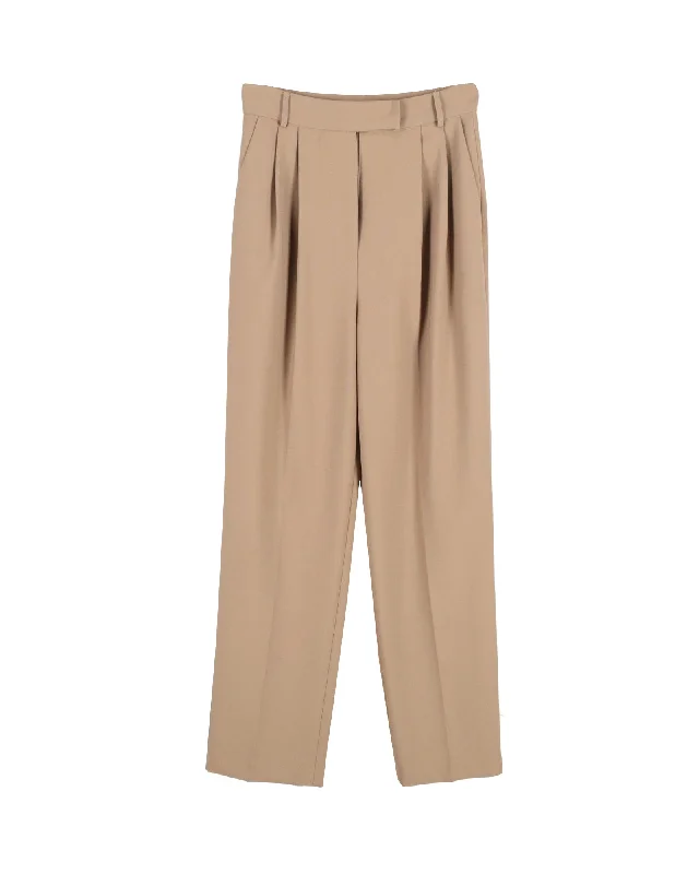 The Frankie Shop Bea Trousers in Beige Polyester