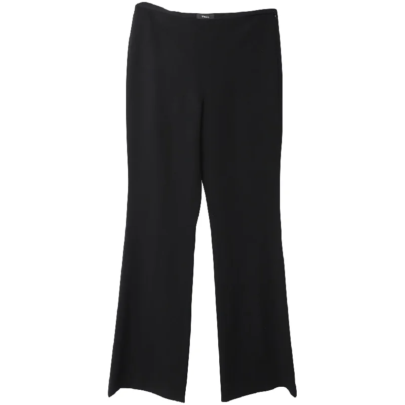 Theory High-Waisted Trousers in Black Wool Blend