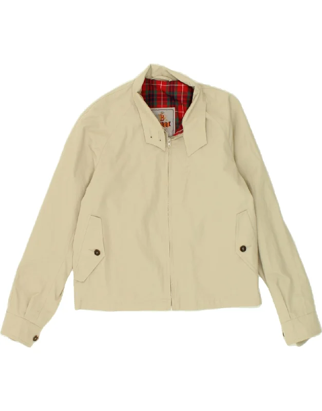 BARACUTA Womens Bomber Jacket UK 12 Medium Beige