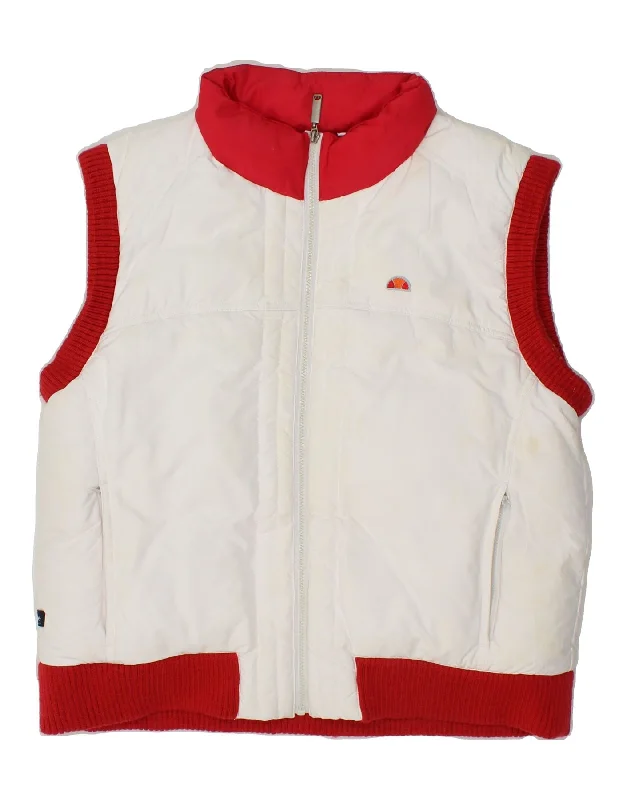 ELLESSE Womens Padded Gilet UK 16 Large White Colourblock Polyester