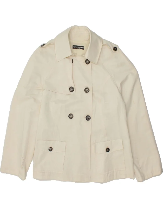 FIORELLA RUBINO Womens Pea Coat UK 18 XL Off White Cotton