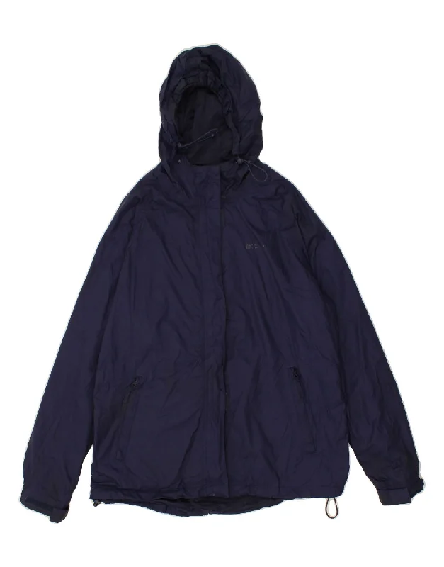 MOUNTAIN WAREHOUSE Womens Hooded Rain Jacket UK 16 Large Navy Blue