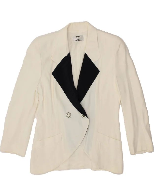 RENATO BALESTRA Womens Double Breasted Blazer Jacket UK 14 Medium White