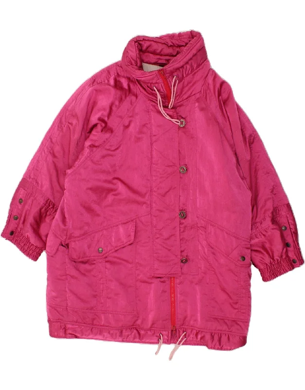 RODEO Womens Hooded Windbreaker Coat UK 18 XL Pink Nylon