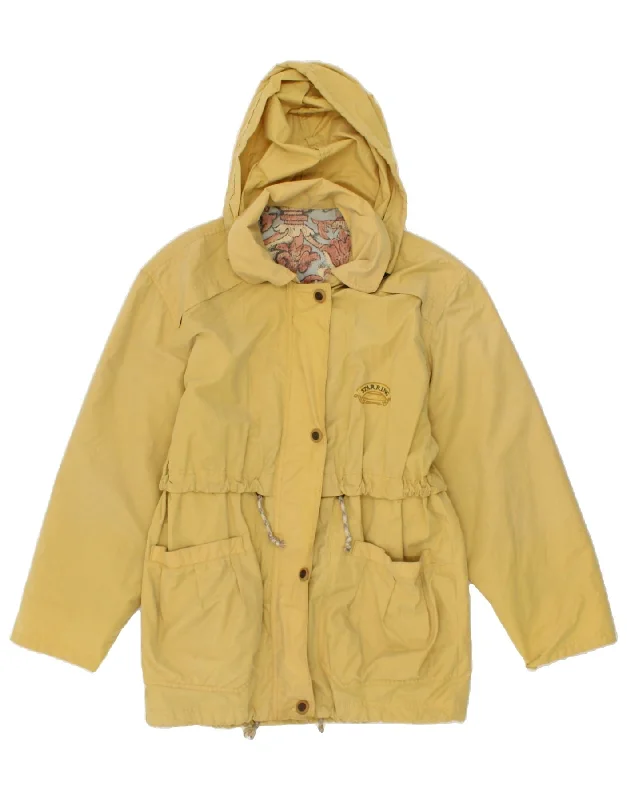 STARRING Womens Hooded Rain Jacket UK 16 Large Yellow