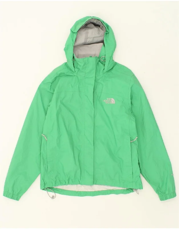 THE NORTH FACE Womens Hooded Rain Jacket UK 6 XS Green Nylon