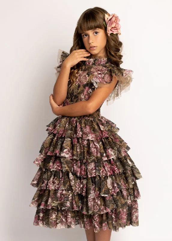 Anouk Petticoat Dress in Bistre Floral