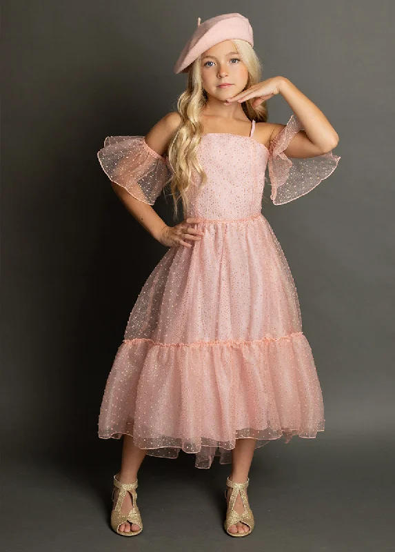 Chloe Dress in Pink Dot