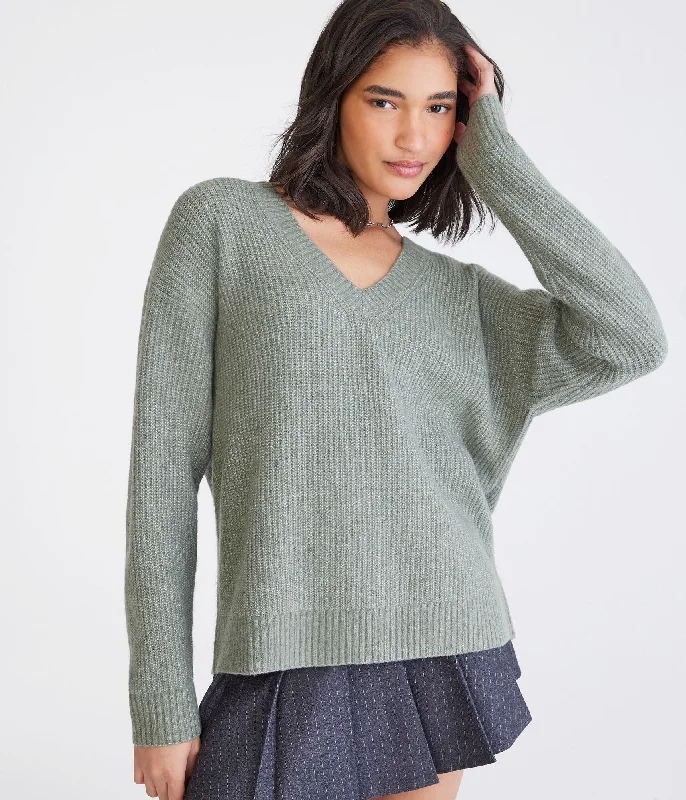 Aeropostale Shaker Knit V-Neck Sweater