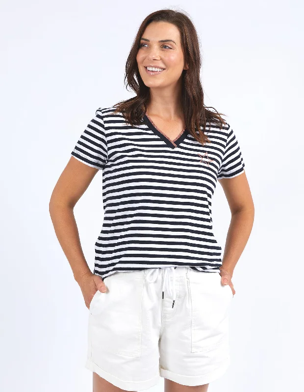 Elm Paris Stripe Tee Navy & White Stripe