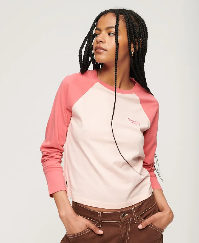 Essential Logo Baseball Top | Strawb Cream Pink/Camping Pink