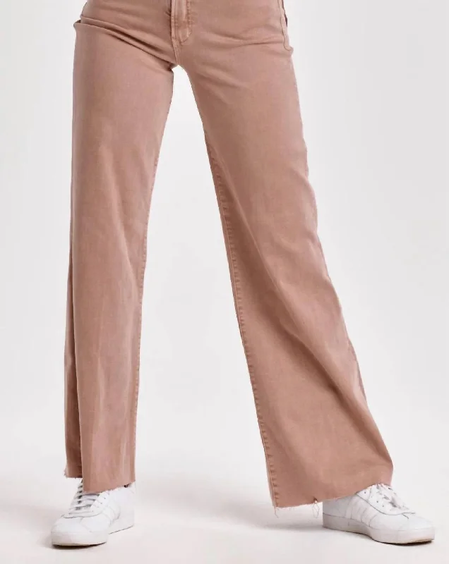 Fiona Super High Rise Wide Leg Jeans In Brown