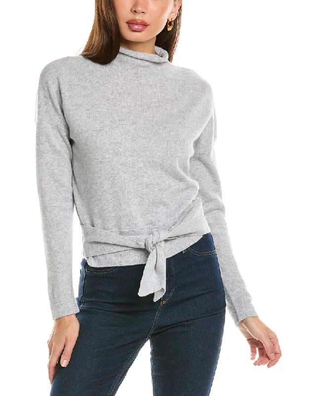 Forte Cashmere Tie-Front Cashmere Pullover