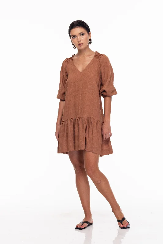 Keep Every Promise Coco Linen Mini Dress