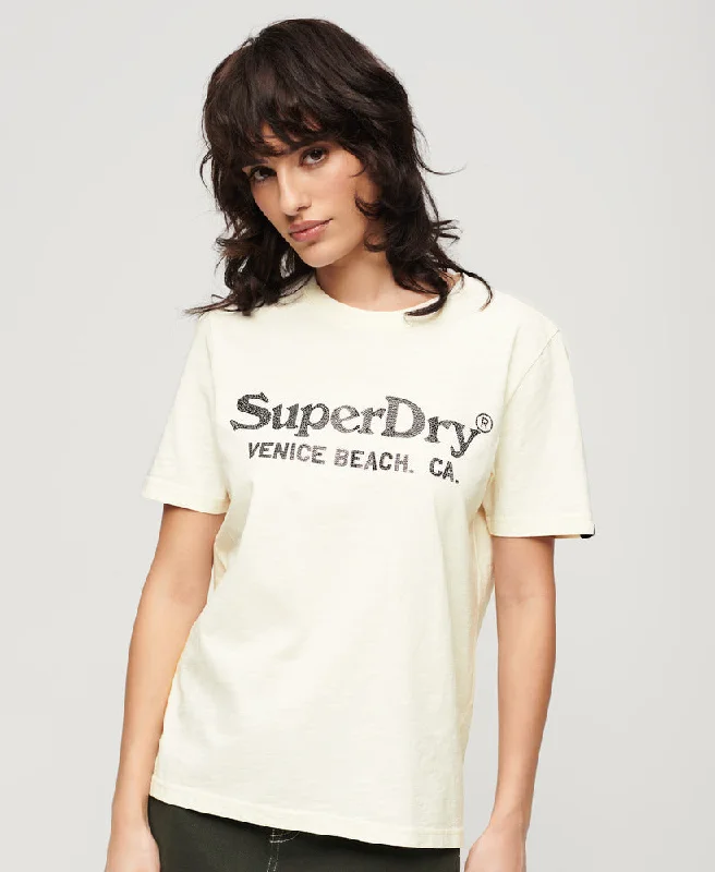 Metallic Venue Relaxed Tee | Cream Slub