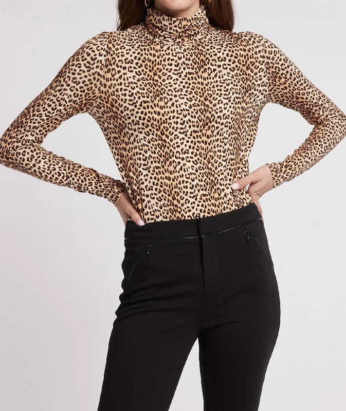 Scrunch Turtleneck In Cheetah